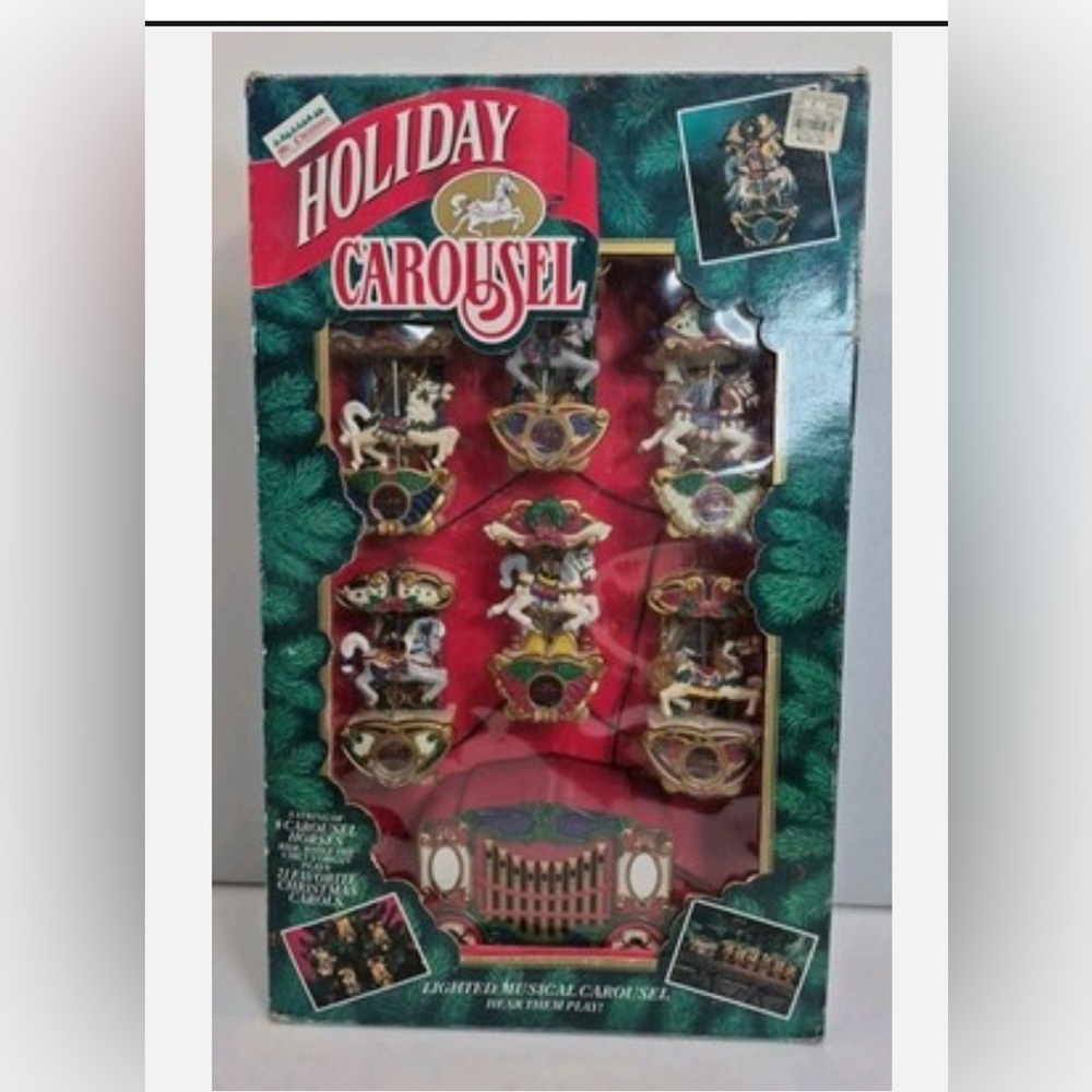 Vintage 1992 Mr. Christmas Holiday Carousel 6 Horses 21 Carols & Original BOX